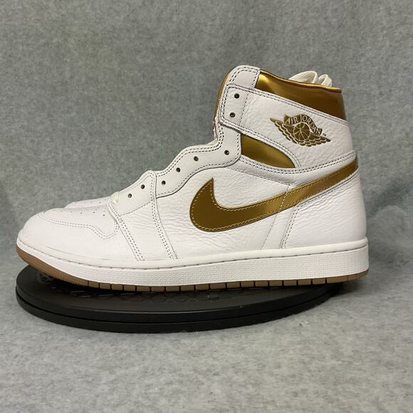 Air Jordan 1 High Metallic Gold Medal White Size 12.5 FD2596-107 - Picture 3 of 6